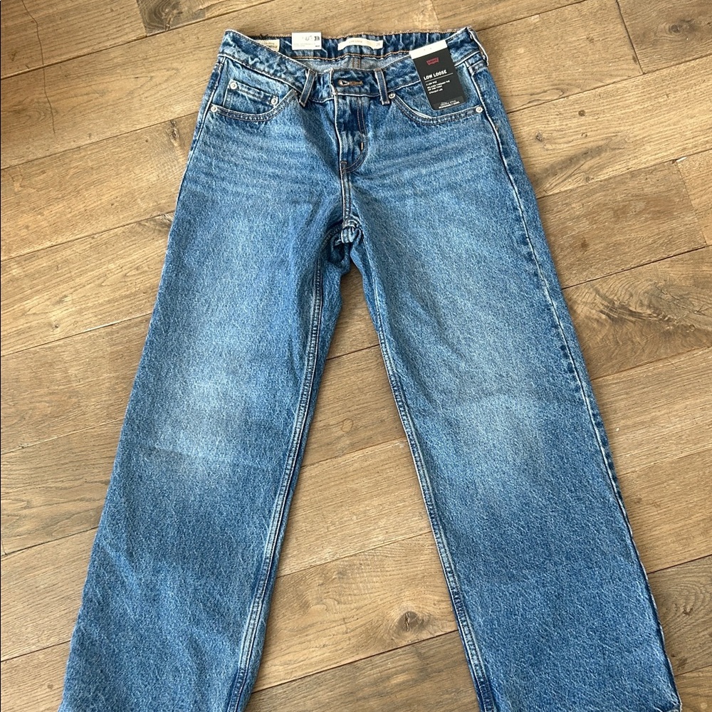 Classic Baggy Blue Denim Low Rise Jeans